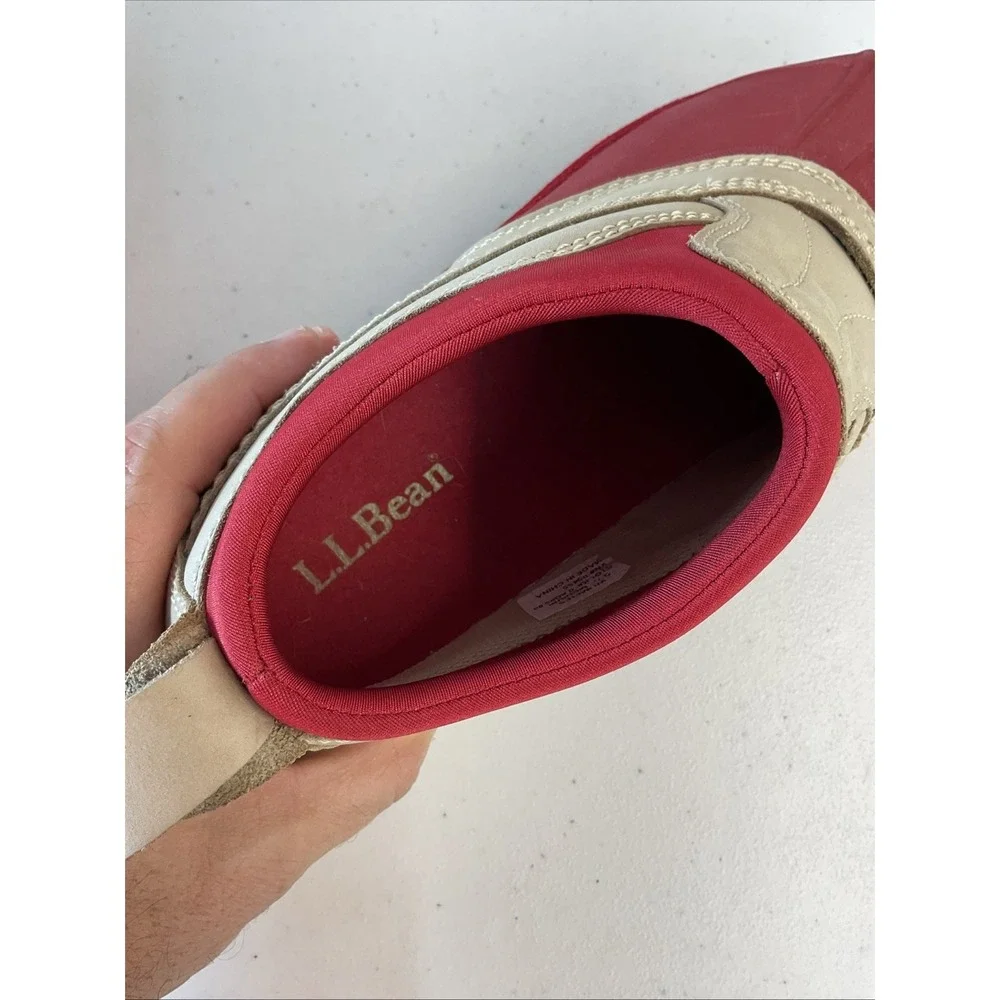 LL Bean Boots Storm Chaser‎ Slip On Boots Women's Size 9.5 Waterproof Shoes red